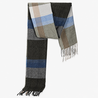 Écharpes en tricot rayées à blocs de couleurs larges, style élégant et luxueux pour hommes, fabriquées par le fabricant