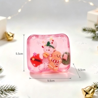 Meilleures ventes transfrontalières : Jouet anti-stress de Noël en TPR, en forme de carré de glace de malt, avec Père Noël et rennes, pour Halloween, en boîte