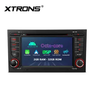 XTRONS 7英寸安卓12车载dvd播放器，适用于奥迪a4 b6 b7座椅exeo，带全球定位系统bt双din收音机para carro