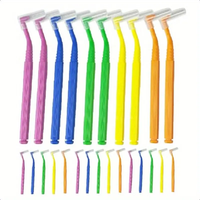 Brosse interdentaire de type L à long manche brosse dentaire de couleur différente brosses interdentaires orthodontiques pour brassards