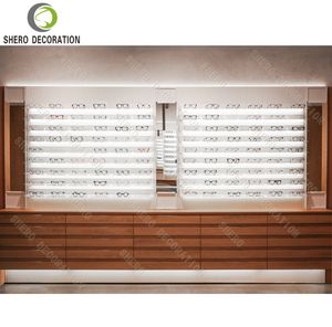 Exhibidor de Gafas de Madera de Diseño Óptico Exquisito, Vitrina de Exhibición de Gafas de Múltiples Niveles Personalizada con Iluminación - Product Image 2