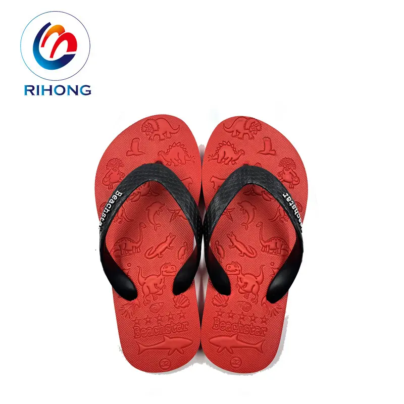 custom 3d printing cartoon fruits beach slipper shoes non-slip bedroom flip flops for kids