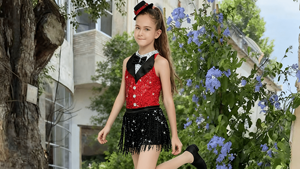 <span class=keywords><strong>Costume</strong></span> da Ballo Jazz per Bambine con Stampa Leopardata Rosa su Rete per Esibizioni sul Palco - Product Image 6