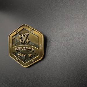 Moneda Conmemorativa Hexagonal Personalizada de Bronce Antiguo, Insignia Metálica de Recuerdo para Eventos Corporativos, Premios, Colecciones y Regalos - Product Image 5