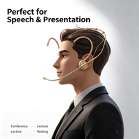 Microphone léger et pliable à porter sur la tête, avec suppression du bruit, pour l'enseignement en classe, la formation et les conférences
