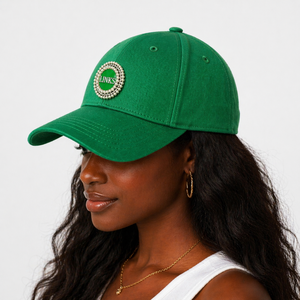 Nouvelle sortie : Casquette de baseball 1946 inspirée de The Links Incorporated, ornée d'un charme en perles scintillantes, ton vert - Product Image 2