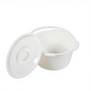 Inodoro portátil Pp con tapa Lqx 130002, redondo, blanco, 28,7 cm de diámetro, para personas mayores y usuarios con discapacidad - Product Image 1