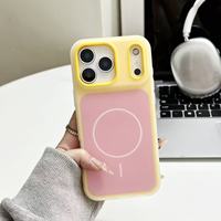 Coque de téléphone en TPU et PC couleur bonbon pour iPhone 17 Pro Max 16 15 14 Plus 13 12, compatible avec la recharge magnétique sans fil, coque arrière pour téléphone portable