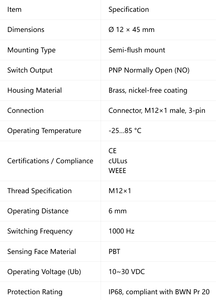 Capteur de proximité inductif MT-BALLUFF BES M12MD1-PSC60B-S04G M12 à montage encastré PNP NO 24V Positionnement industriel BES02WM - Product Image 4