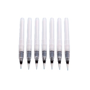 Stylo plume à pointe plate pour <span class=keywords><strong>aquarelle</strong></span> solide, crayon de couleur soluble dans l'eau, <span class=keywords><strong>pinceau</strong></span> à réservoir d'eau, stylo de peinture en nylon plastique – Vente en gros - Product Image 1