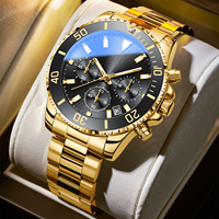 Montre personnalisée avec logo, montres de luxe pour hommes plaquées or, montres de sport, étanches, lumineuses, multifonctions, montres à quartz pour le plein air et les affaires
