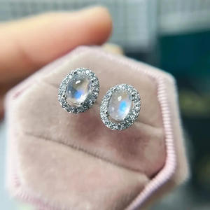 Pendientes de cristal con corte ovalado Tdc, chapados en oro blanco, plata 925, engaste en bisel, joyería clásica de boda para mujer - Product Image 3