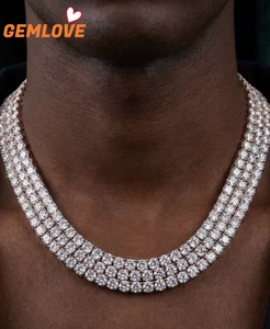 Collar de tenis Hip Hop personalizado de oro de 14k, 3mm, con diamante cultivado en laboratorio de 12 quilates y 16 pulgadas. - Product Image 1