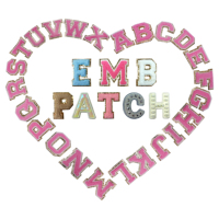 Chenille personnalisé patchs brodés Camouflage grec séquence Bling Patch lettre coeur Logo fleur fleur pour chapeau 1-3 jours échantillon