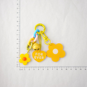 Cute Creative Acrylic Flower Keychain for <b>Women</b> Bag Backpack Car Pendant Exquisite <b>Keyring</b> Accessories Wholesale - Product Image 4