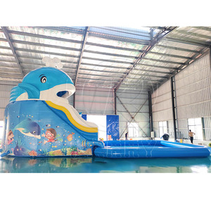 Thương mại sân sau <span class=keywords><strong>Inflatable</strong></span> nhảy Bouncer Lớn cá voi công viên nước trượt nước <span class=keywords><strong>Inflatable</strong></span> công viên nước trượt với hồ bơi khổng lồ - Product Image 1