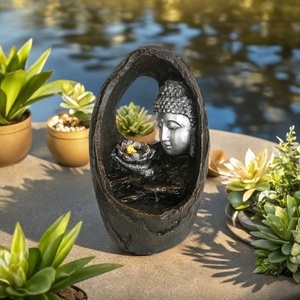 Bouddhisme <span class=keywords><strong>zen</strong></span> moderne Ornement de jardin Jardin chaud <span class=keywords><strong>Fontaine</strong></span> de bouddha Résine Matériel de bureau Caractéristique de l'eau de table - Product Image 3