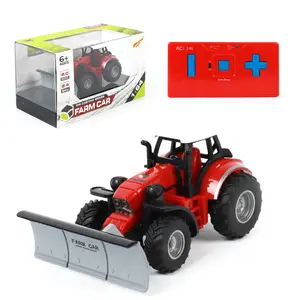 Toptan için 1:64 Metal RC traktör 2.4G uzaktan kumanda simüle Mini inşaat araç oyuncak çocuklar için
