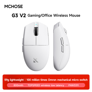 MCHOSE G3V2 เมาส์สำหรับเล่นเกมและสำนักงานแบบไร้สาย, 2.4G//เมาส์แบบมีสายไตรโหมดน้ำหนักเบา MCHOSE G3V2 เมาส์เมาส์สำหรับเล่นเกมเมาส์สำนักงาน - Product Image 4