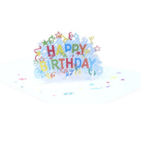 Carte de vœux 3D pop-up pour anniversaire, gâteau, bougie, carte de vœux manuscrite, nouvelle carte de fête d'anniversaire