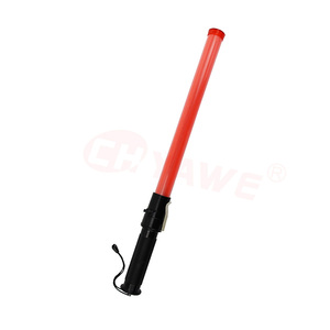 Bastón de Tráfico de Plástico de 54 cm, Luz de Advertencia LED Intermitente, Alimentado por Batería, para Seguridad, Tubo Fino, Tipo Regular - Product Image 1