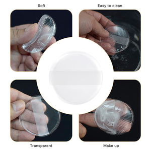 Houppette de maquillage en silicone haute élasticité, douce et arrondie, réutilisable, lavable, facile à nettoyer, imperméable, pour soins personnels et beauté - Product Image 3