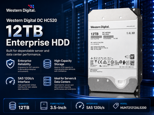 Pour disque dur d'entreprise <span class=keywords><strong>WD</strong></span> Ultrastar DC HC520 HUH721212AL5200 12 To, 3,5 pouces SAS 12 Gb/s 7200 tr/min, disque dur de serveur à hélium CMR - Product Image 4