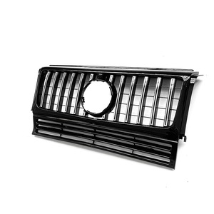 Parrilla Vertical Estilo GT para Mercedes-Benz Clase G W463, ABS Negro con Franjas Plateadas, Reemplazo Frontal - Product Image 3