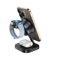 Nouveau Style 25W chargeur sans fil magnétique à refroidissement actif 3 en 1 chargeur QI2.2 haute vitesse pour IPhone/montre/écouteur