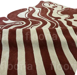 Abstract Pattern Wool <b>Acrylic</b> Area Rug Rectangle Modern Living Room Stain Resistant Hand loom Medium Pile Latex Backing - Product Image 5