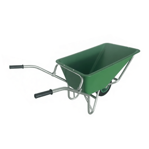 عربة يد ثقيلة الخدمة خضراء اللون بإطار فولاذي موثوق وعجلة هوائية واحدة ومقابض قبض - Product Image 2