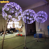 Lumière extérieure 3d géante LED à motif de fleurs de pissenlit en fibre optique Uplumin