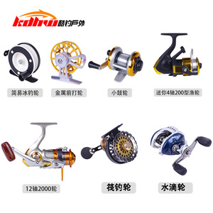 Carrete de pesca giratorio de plástico de 5,5 cm de diámetro con orificio de guía de línea de cerámica para pesca en hielo y uso en balsas - Product Image 4