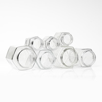 Vente en gros Pot de confiture Pot de miel 45ml 100ml 180ml 280ml 380ml 500ml 730ml Bouteille hexagonale en verre Pot alimentaire