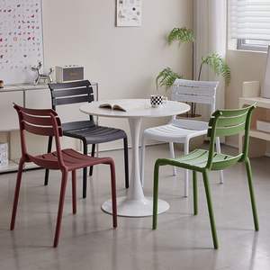 Silla de PP gruesa moderna para jardín al aire libre, patio, balcón, uso apilable, muebles de salón de comedor <span class=keywords><strong>en</strong></span> color negro y <span class=keywords><strong>Oliva</strong></span> - Product Image 6