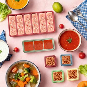 Ensemble de 6 bacs de congélation en silicone pour cubes de soupe, moules de congélation, contenants de congélation pour soupe avec couvercles - Product Image 2