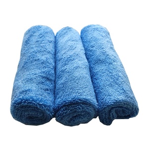 Toalla de microfibra sin bordes de pelo corto y largo de 380 g/m² para detallado automotriz, 40x40, azul, para pulir y aplicar revestimientos en spray - Product Image 6