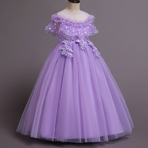 Vestido de Noche para Niña con Falda de Gasa Abullonada y Hombro Descubierto, Estilo Princesa, para Pasarela - Product Image 4