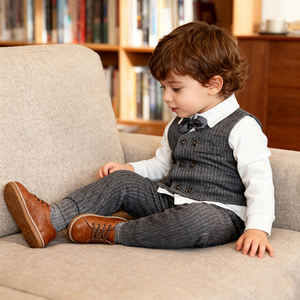 Gentleman Kinder kleidung Jungen passt Baby Outfits Geburtstags feier Kleid mit Krawatte Kleinkind Jungen Kleidung Set - Product Image 1