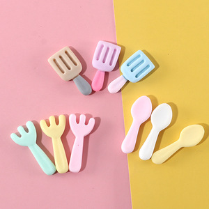 Cuillères, fourchettes, spatules en résine EVA, mini accessoires pour la décoration de téléphone, fournitures de bricolage, ensemble de couleurs pastel - Product Image 3