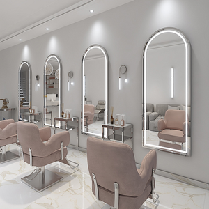 Tide Store European-style Simple Beauty and Hairdressing Mirror Stand Touch LED Light Mirror Hair Salon Mirror - Product Image 4