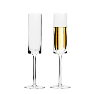 Creative Home Crystal Champagne Glass Skew Square Straight For Wedding