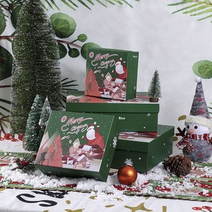 Cajas de Regalo Rectangulares de Cartón con Tapa Roja y Bandeja, de Gran Tamaño, para Manzanas con Caramelo de Nochebuena - Product Image 2