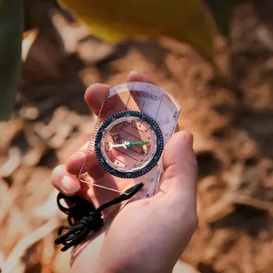 Boussole d'extérieur en plexiglas de haute qualité, règle d'échelle de carte multifonction boussole d'échelle de carte