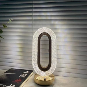 베스트셀러 침실 장식용 고급 타원형 데스크 램프 충전식 크리스탈 LED 무드등 - Product Image 5