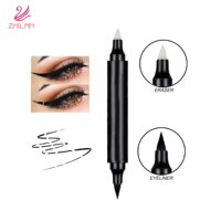 Stylo effaceur d'eye-liner double face en forme de diamant avec logo personnalisé, pour les yeux, longue tenue, naturel, imperméable, séchage rapide, résistant à l'huile