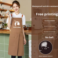 Tablier de cuisine imperméable de haute qualité pour la maison, uniforme de travail unisexe, LOGO personnalisable pour restaurants, cafés et boulangeries