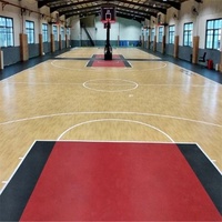 Neues Design 3X3 Innen-Laminat-Vinylboden 8,0mm PVC Wasserdicht Umweltfreundlich Antibakteriell Ahorn-Maserung Feuerfest Basketball