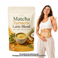Bubuk Latte Matcha Kunyit Kelapa dengan Lada Hitam Kayu Manis Kapulaga untuk Kesehatan yang Hangat