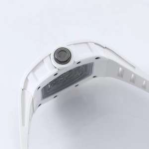 Reloj Mecánico de Esqueleto de Alta Calidad BBRV3 RMUL2, Correa de Acero Inoxidable y Cerámica Blanca, 24 mm, Caja Rectangular de 41 mm - Product Image 4